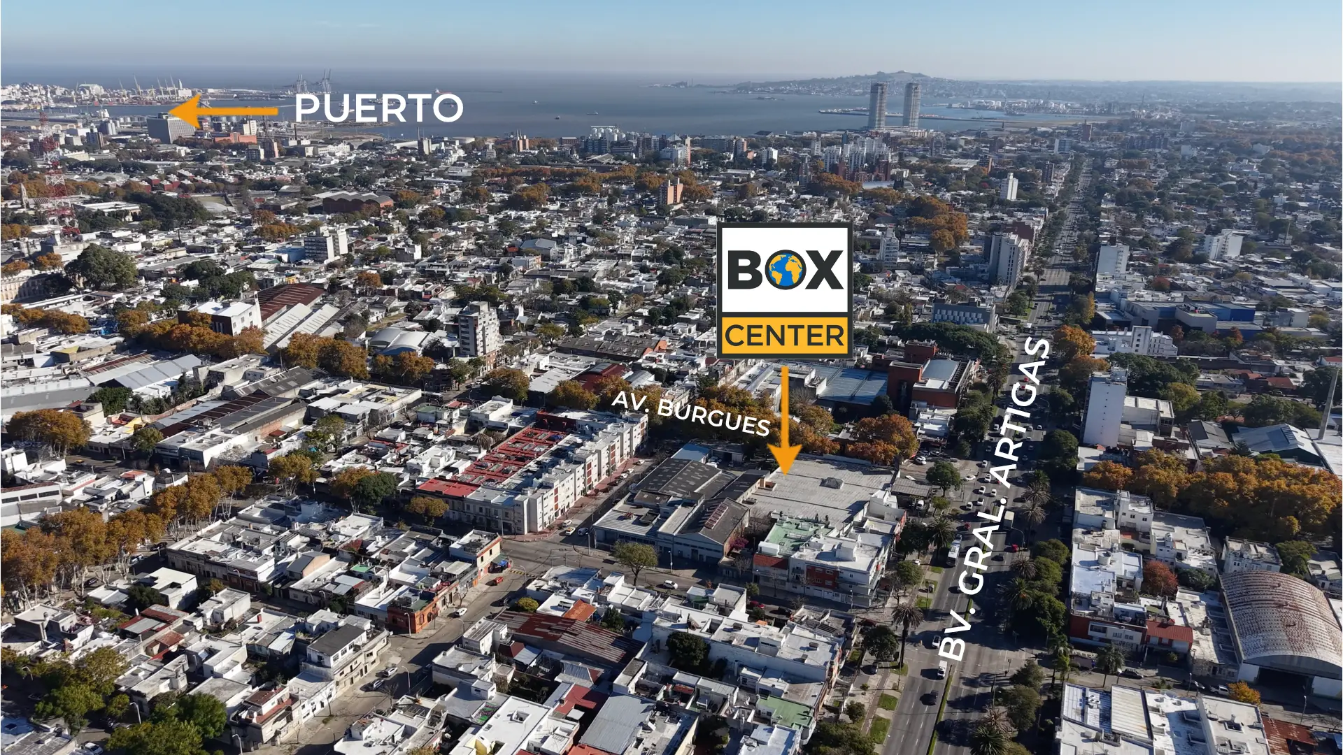 Vista aérea de Box Center — Av. Burgues 2976, Reducto, Montevideo